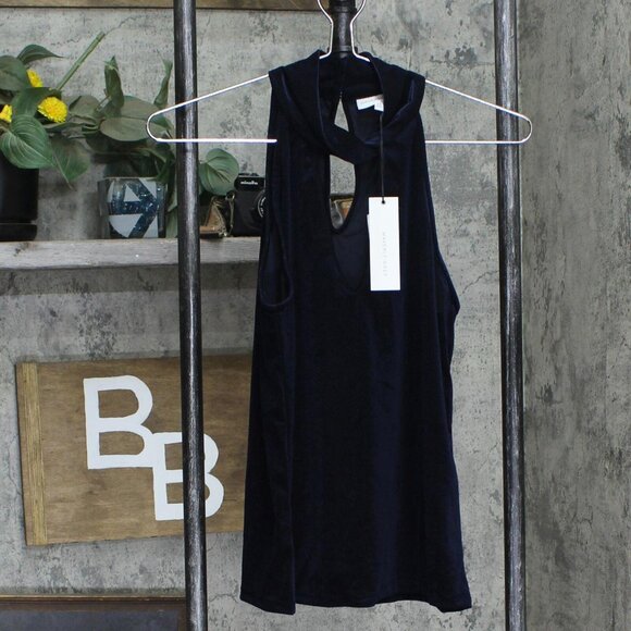 Waverly Grey Tops - NWT Waverly Grey Twist Neck Unlined Textured Stretch Melly Blouse Navy Blue XS